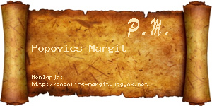 Popovics Margit névjegykártya